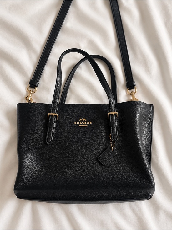 Coach Handbags - Coach Black Pebbled Leather Tote with Gold Hardware